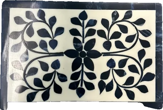 Floral bone inlay box